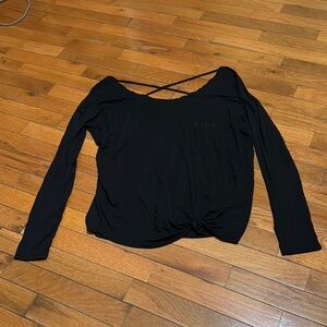 PINK Victoria's Secret Black Backless Relaxed Blouse